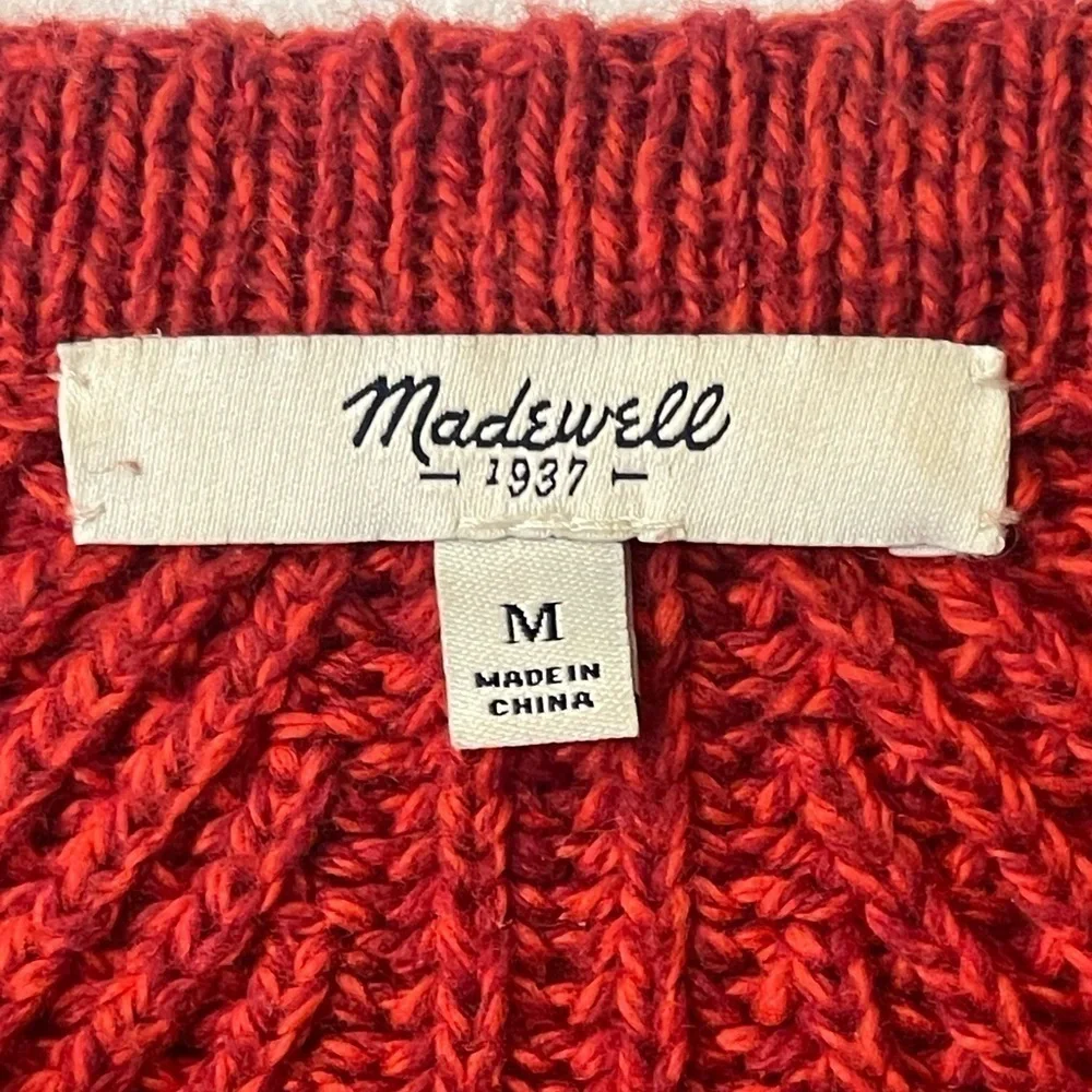 Madewell Hexcomb Texture Crewneck Sweater
Tomato Red / Vibrant Crimsom Size M - Picture 4 of 8
